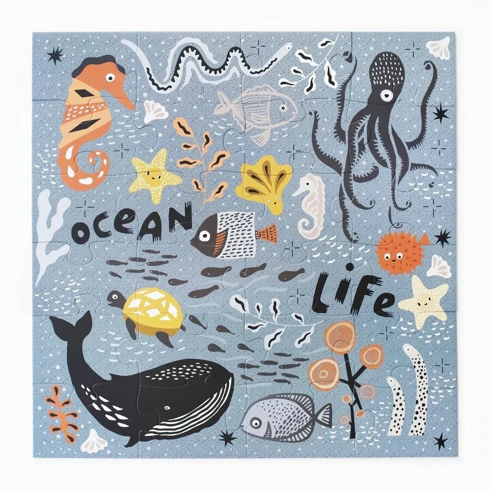 Wee Gallery Montessori Ocean Life Large Floor Puzzle 24 Pieces Open Box NEW